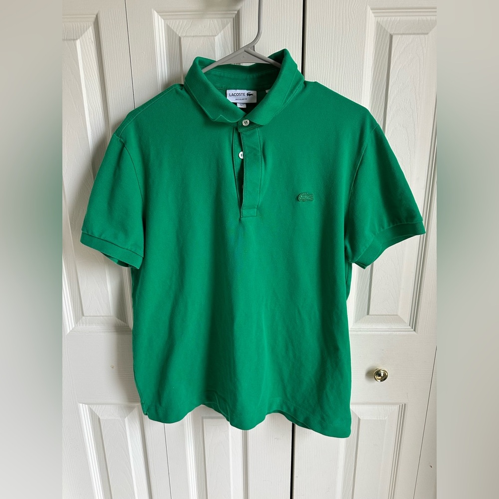 Lacoste polo green regular fit large like-new